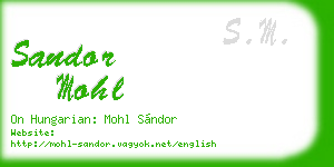 sandor mohl business card